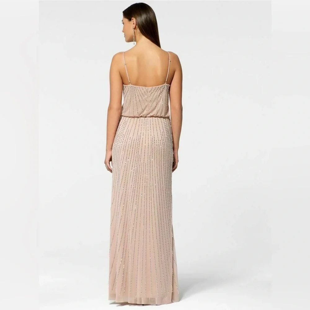 NWT XScape Elegant Tan Evening Dress - Size 8